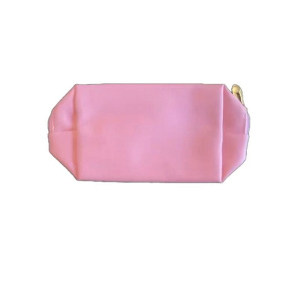Pink "FACE" Cosmetic Makeup Bag, Patch Chenille Letter. Multi-colored - Picture 3 of 5